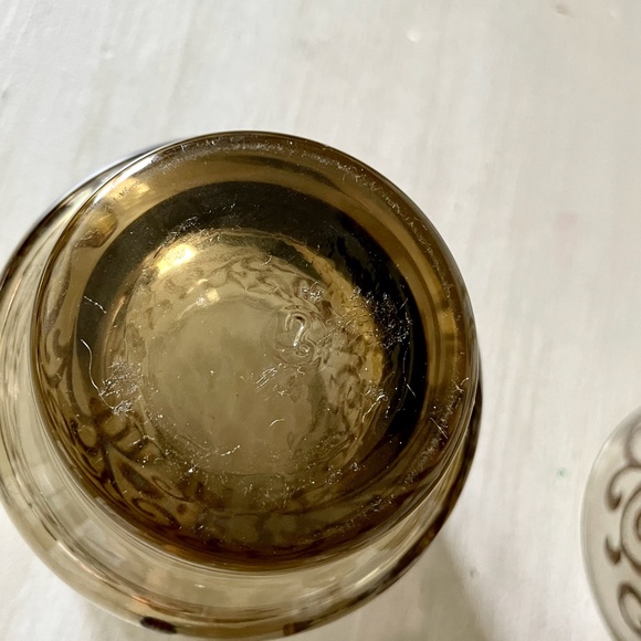 VINTAGE 1970s Libbey Prado Scroll 3 Low Ball Glasses + 3 Wine Glasses - Set of 6 - Picture 5 of 8